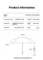 Paraguas Automático Inverso 1PCS Con Bandas Reflectantes Antiviento Y Protección UV Para Uso Diario Y Viajes - details 17