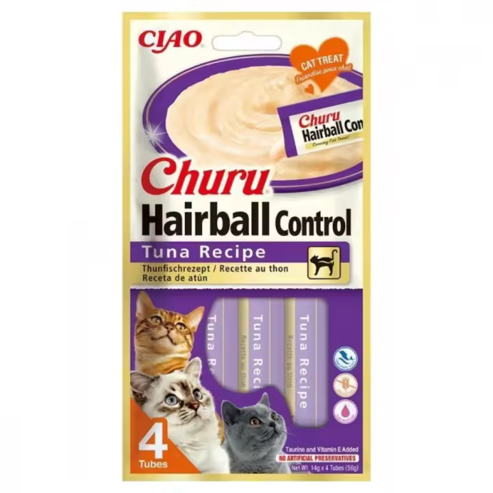 Churu Cat Hairball Control De Atún 4 X 14Gr - 1