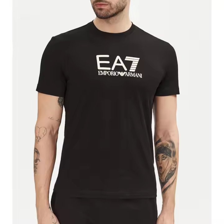 EA7 Emporio Armani T-Shirt Negro crema logo 7M000224 - 1