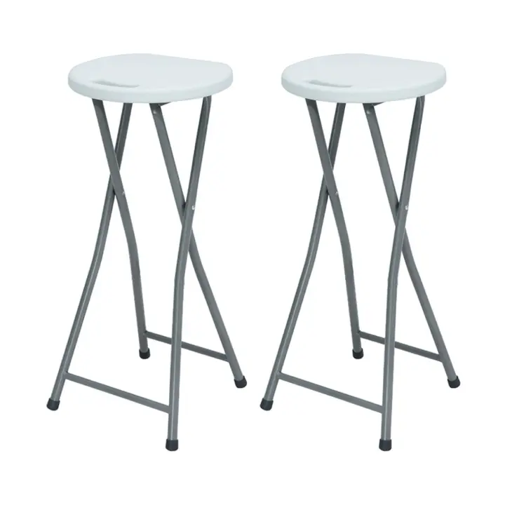 Pack 2 Taburetes Plegables Alto Blanco 30x76cm Thinia Home - 1
