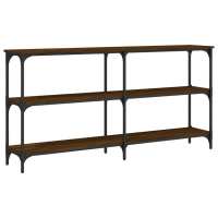 Mesa consola madera de ingeniería 150x29x75 cm Negro, Roble Sonoma, Roble ahumado Mesa de sofá Mesa de Entrada para Salón Consola de Entrada Mueble Recibidor Mesita Mesa auxiliar Salon - details 1