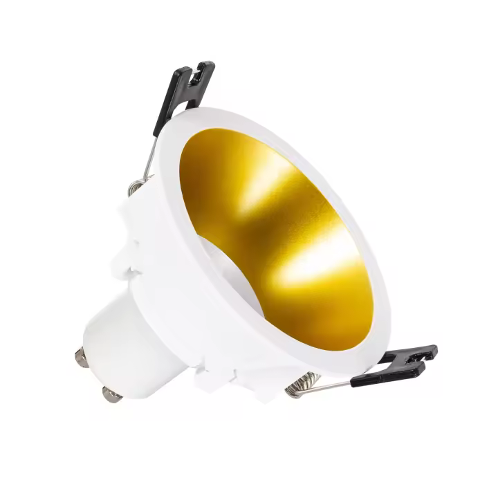 Ledkia Foco Downlight Cónico GU10 6W Corte Ø 75 mm PC No Flicker 3000K Plateado Blanco Cálido - 1
