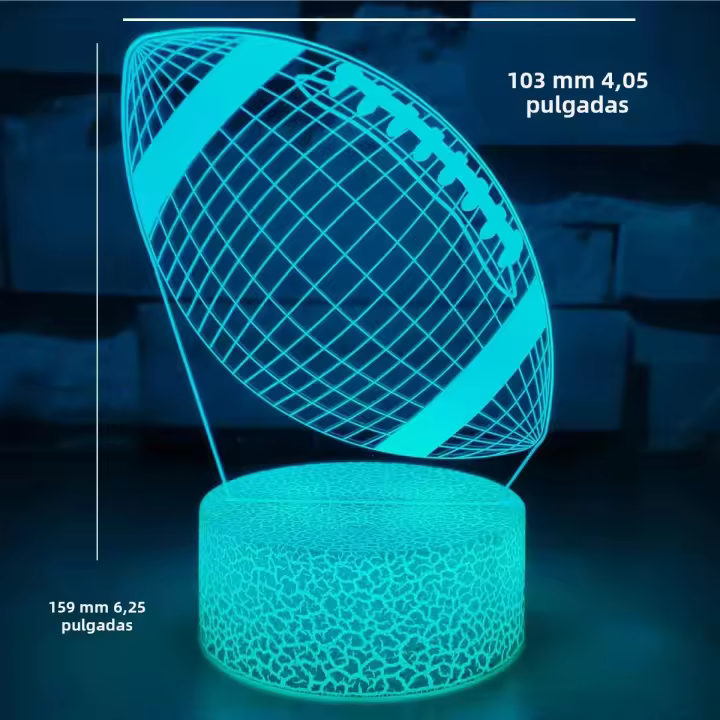 Lámpara De Noche Recargable Rugby Fashion Para Niños Regalo De Navidad Creativo Luz LED Para Dormitorio Con Luz De Mesa - 1