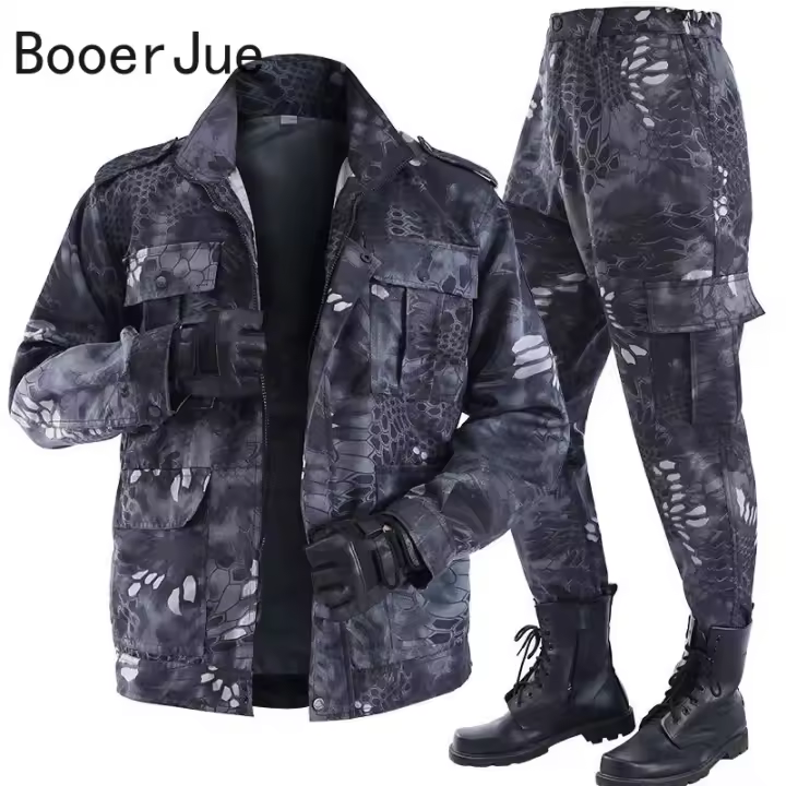 Overoles De Piel De Python Negro Resistente Al Desgaste Para Hombres Traje Suave De Motocicleta Exterior Uniforme De Seguridad Laboral - 1