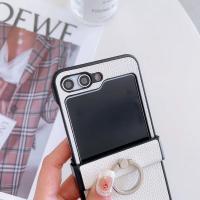 Funda De Cuero Con Patrón De Lichia Para Samsung Galaxy Z Flip 6 5 4 3 Flip6 Flip5 Flip4 Flip3 5G Con Anillo Soporte Antichoque - details 11