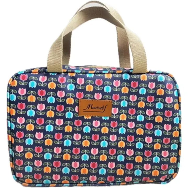 Neceser de Viaje Mujer Bolsa de Cosméticos Impermeable Bolsa de Viaje Portátiles Bolsa de Gimnasio Organizador de Artículos de Toque Use Diario Bolsa Asiento Señora (Tulip) - 1