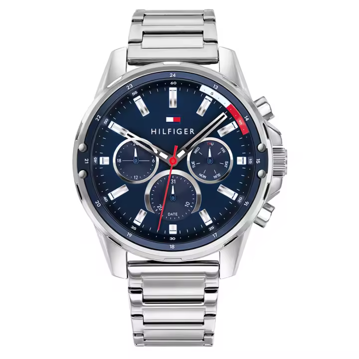 Reloj de Hombre Tommy Hilfiger 1791788, Esfera Azul de 45 MM + Caja de Regalo Elegante - 1