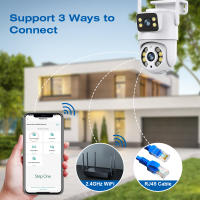 Cámara IP De Seguridad Exterior WiFi 8MP 4K Doble Lente Detecta Humanos Pantalla Dual ICSEE Tris Hogar Vigilancia Video - details 5