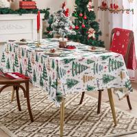 Horaldaily Teléfono De Comedor Navideño 60x84 Pulgadas Rectangular Con Árboles De Invierno Y Nieve Blanca Lavable Para Fiesta Picnic Cena Decoración - details 0