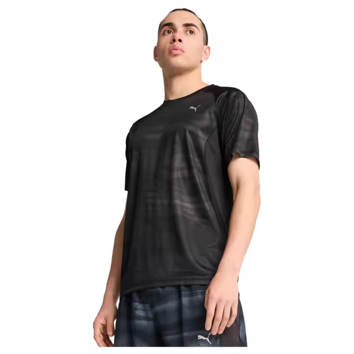 Camiseta de Manga Corta Puma Run Velocity Poly para hombre en color negro - 1