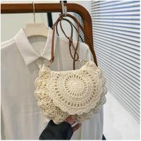 Bolso bandolera de Algodón para Playa, Bolso de mano de paja de Verano, Bolso Hobo Pequeño para Mujer - details 2