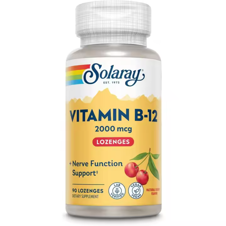 Solaray Vitamina B12 2000mcg 90 Cápsulas - Ayuda Al Sistema Nervioso - Alta Absorción - 1
