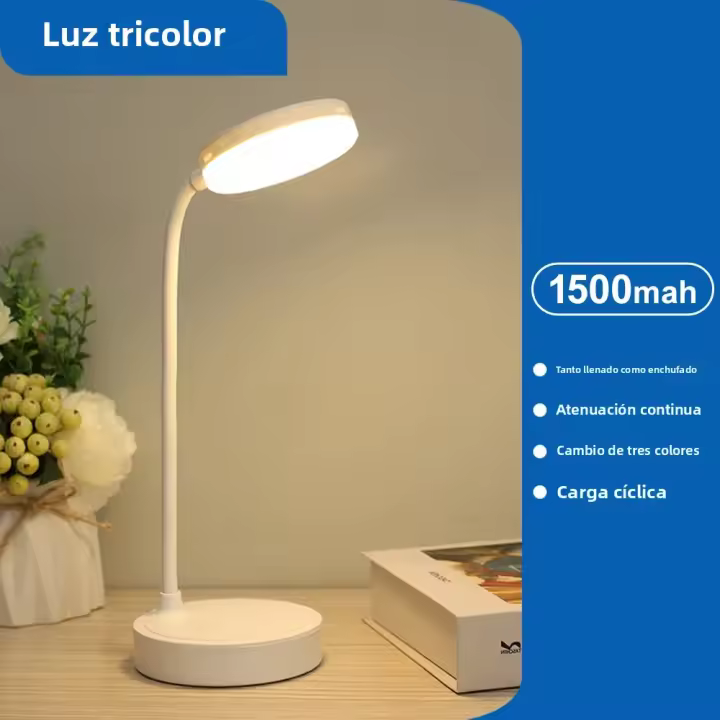 Lámpara De Escritorio Recargable USB Con Clip Y Luz Nocturna Para Dormitorio Estudio Lectura Oficina 360° Flexible - 1
