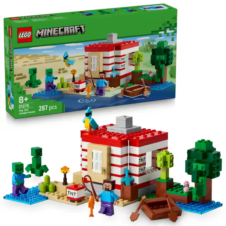 [PREVENTA] LEGO® Minecraft® La Casa-Dinamita de la Selva Juguete de Construcción Coleccionable, Decoración Creativa, Juego de Aventuras, Regalo para Niñas y Niños de 8 Años o Más 21275 - 1