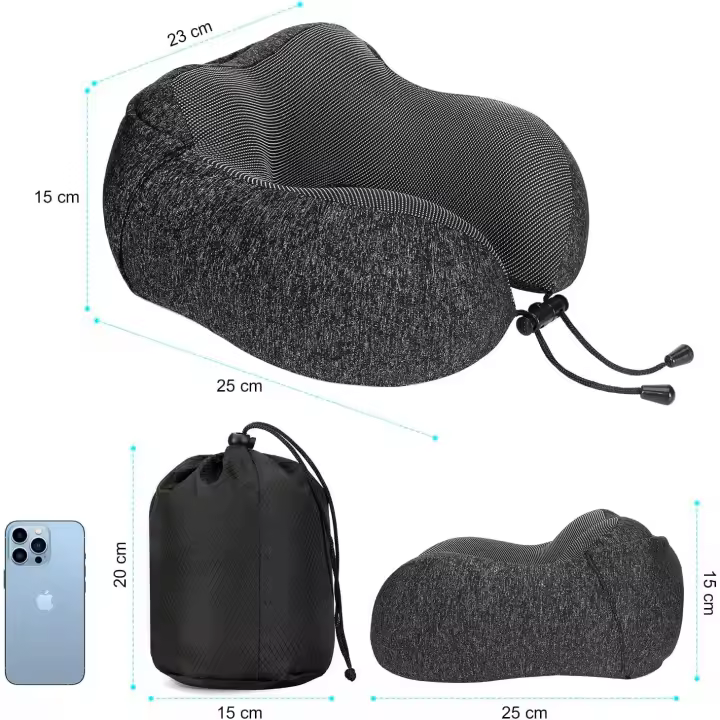 Almohadas y cojines,1 almohada de viaje en forma de U: almohada para el cuello de alta densidad - 1