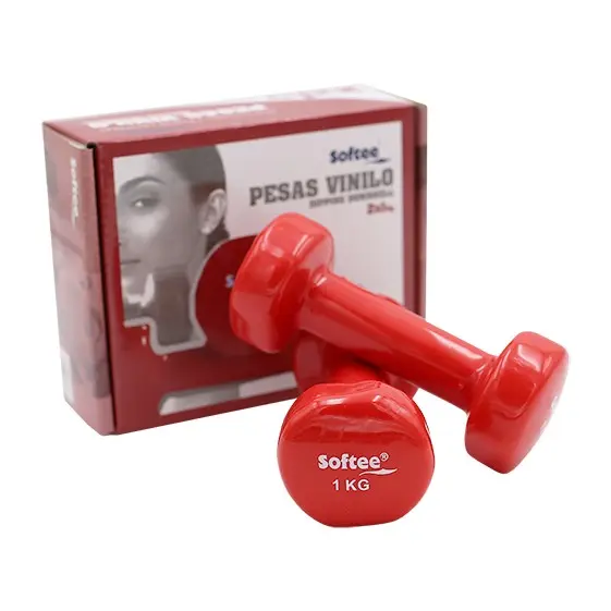 juego pesas vinilo softee color azul tamaño 4 kg - 1