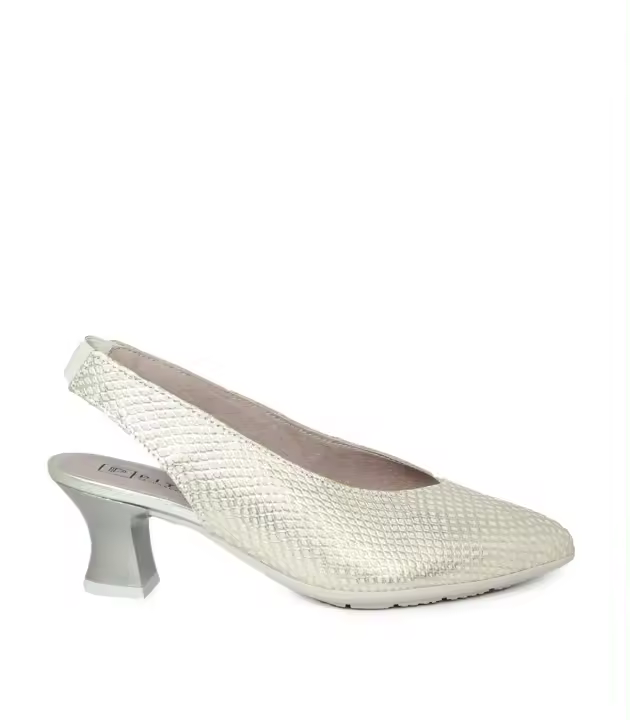 ZAPATOS DE SALÓN DESTALONADO CON TACÓN EMBUDO PITILLOS 10560 ORO - 1