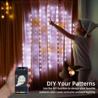 Luz De Cortina RGB Con Música Sincronizada Y Mostrador De Texto 400 LED Controlado Por App Decoración De Navidad Para Pared Y Habitación Luz De Guirnalda Para Fiestas Y Exterior - details 7