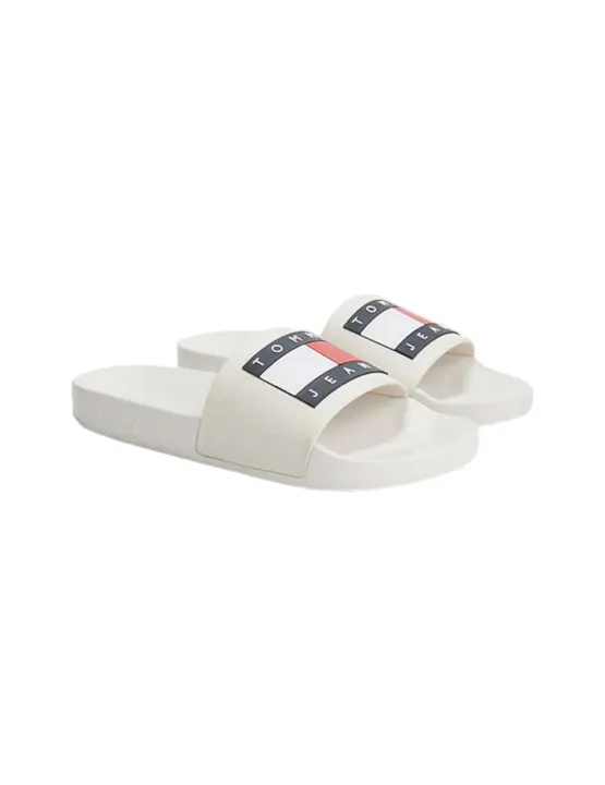 Tommy Hilfiger Chanclas Mujer Blanca Anatómica Piscina Playa Casa - 1