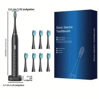 Cepillo De Dientes Eléctrico Para Adultos Con 7 Cabezas De Repuesto Bricles De Nylon Ultra Suaves Para Limpieza Oral Carga Inalámbrica Por Inducción Tiempo De 2 Minutos Regalo Ideal Para Hogar Y Viaje - details 3
