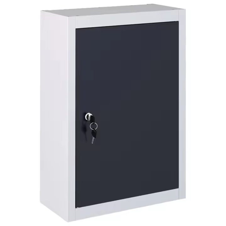 vidaXL Armario de Herramientas de Pared Gris y Negro Industrial Metal Gabinete Dimensiones 40 x 19 x 60 cm, 120 x 19 x 60 cm - 1