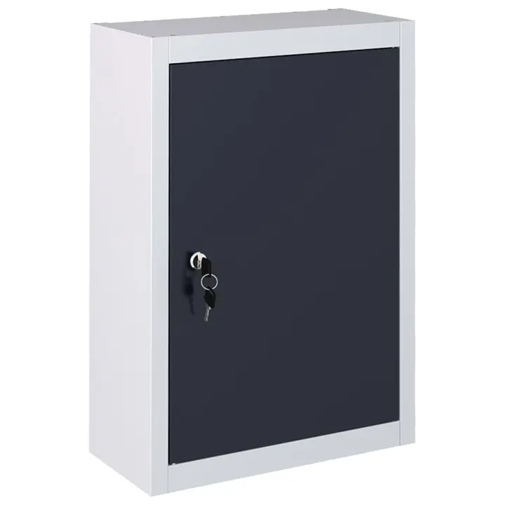 vidaXL Armario de Herramientas de Pared Gris y Negro Industrial Metal Gabinete Dimensiones 40 x 19 x 60 cm, 120 x 19 x 60 cm - 1