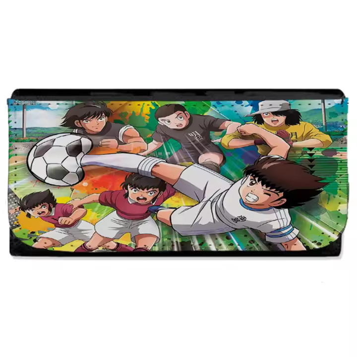 MERCHANDMANIA Billetera Billetero oliver y benji dibujo fanart futbol furgol niños mujer señora negro monedero - 1