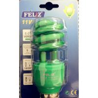 HALLOWEEN 5 uds Bombilla bajo consumo verde forma espiral, lampara de colores de decoracion y de fiestas, 11W, casquillo grande E27 y casquillo pequeño E14, Don Feliz - details 0