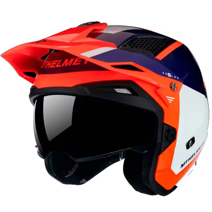 Casco de Moto Abierto Trial MT Helmets District SV Analog D5 Gloss - 1