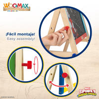 WOOMAX - Spidey y su superequipo pizarra caballete infantil 2 en 1, juguetes para niños, doble cara, blanca y negra, todo en uno, con tizas, borrador, rotulador, regalos para niños y niñas, +4 años - details 2