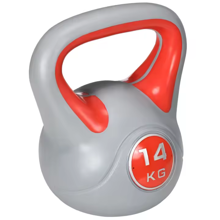 SPORTNOW Pesa Rusa 12 kg Kettlebell Revestimiento de PU y Relleno de Arena Mango Ancho para Entrenamiento Culturismo en Casa Gimnasio 24x17x28 cm Azul Oscuro y Gris - 1