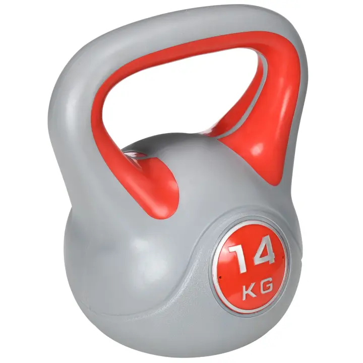 SPORTNOW Pesa Rusa 12 kg Kettlebell Revestimiento de PU y Relleno de Arena Mango Ancho para Entrenamiento Culturismo en Casa Gimnasio 24x17x28 cm Azul Oscuro y Gris - 1