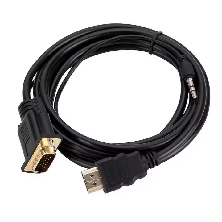 Adaptador portátil compatible con HDMI a VGA Adaptador compatible con VGA a HDMI con audio - 1