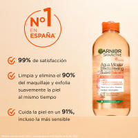 Garnier Agua Micelar Efecto Peeling Suave Todo en uno, Limpia, Desmaquilla y Exfolia 400ML - details 0