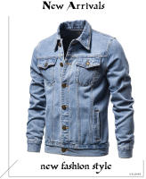 Chaqueta De Mezclilla Para Hombre Estilo Vintage Motociclista Casual Cuello En V Manga Larga Abotonada Negro Azul Mediano Y Grande - details 0