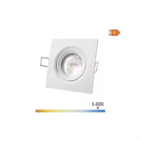 EDM Downlight LED Empotrable Cuadrado 5W 6400K Luz Fría Blanco 9x9cm - 31655  Iluminación Interior Downlights - 1