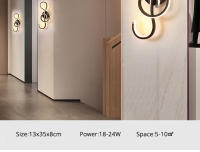 Lámpara De Pared Minimalista Moderna Para Sala De Estar Y Dormitorio Luz LED Interior Blanca Negra Decoración De Pasillo Iluminación AC90V-260V - details 11