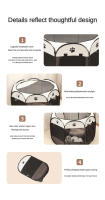 Carpa Plegable Para Mascotas Silla De Arena Durable De Tela Oxford Octagonal Móvil Para Perros Pequeños Y Gatos Jaula De Exterior - details 3