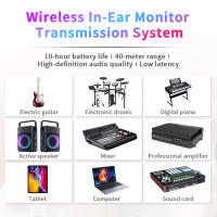 Sistema De Monitor Inalámbrico En Oídos 2.4G Con Transmisor Rotativo De 282° Y Receptor Portátil Con Clip De Collar Latencia Baja Distancia Eficiente De 131 Pies - details 4
