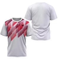 Camiseta De Badminton Para Hombre Con Estampado Rayado De Lujo Corta Secado Rápido Verano Deporte Tenis Casual O-Neck Polyester - details 3
