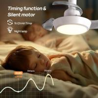 Ventiladores de techo retráctiles with Luces y Control Remote, vinicadores de Techo de 16 pulgadas with iluminación LED, 4 velocidades de ventilador, 3200 lúmenos, 3 Colores 3000K-6500K, ventilador de techo inteligente Silencioso Modern para Coqueto - details 3