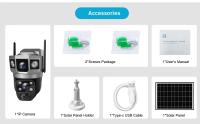 Cámara de Vigilancia Seguridad PTZ, Cámara IP V380 Pro Solar WIFI CCTV 12MP Dos Lentes Tres Pantallas Seguimiento Automático Exterior 4K - details 1