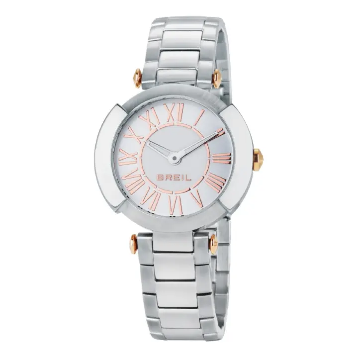BREIL Reloj de Mujer Esfera FLAIRE Movimiento SOLO PLATA - 3 CUARZO LANCHE, Pulsera de Acero Plateado - 1