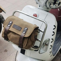 Bolsa De Silla Retro Para Motocicleta Impermeable Gran Capacidad Bolsas Lateral De Motocicleta Canvas Vintage Mochila De Motocicleta - details 0