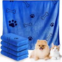 Toalla Para Mascotas 60x100cm Drying Rápido Microfibra Absorbente Azul Gris Para Perros Y Gatos Producto De Baño Para Animales - details 5