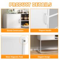 Mueble de metal Blanco, aparador y Casillero Caja Fuerte, Estructura metálica robusta, Color Blanco elegantemente, Altura 75 cm x ancho 120 cm x profundidad 40 cm - details 3