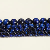 Piedra Natural Dicha Color Azul Tigre Ojo Redonda Perlas De Piedra Preciosa Para Hacer Joyas Pulsera Collar Accesorios 15'' - details 0