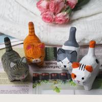 Adorno De Gato De Madera Hecho a Mano Ornamento De Animal Creativo Para Escritorio Decoración De Artesanía Tamaño Pequeño - details 4