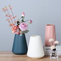 Vaso De Flores Moderno De Plástico Estilo Nórdico Imitación Cerámica Para Decoración Del Hogar Y Sala De Estar - details 3