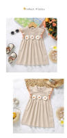 Vestido de Bebé de punto para Niña, enaguas sin Mangas, ropa Infantil con volantes sólidos, Monos Lindos florales, falda para niños - details 7